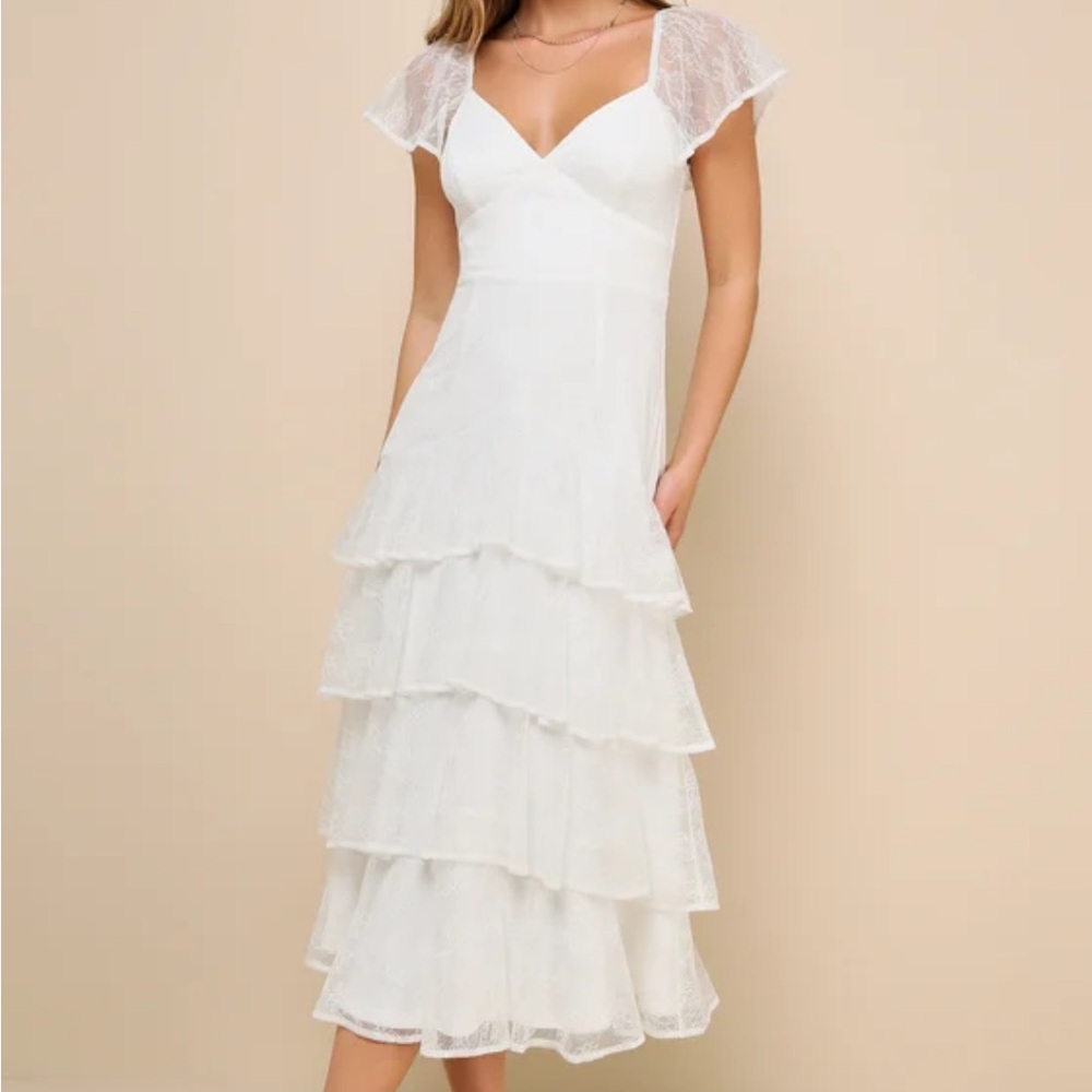 Women’s Lulus White Lace Dress Size L